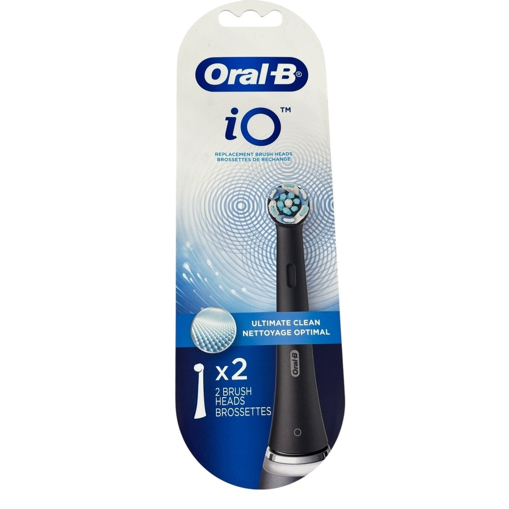 Oral-B iO Ultimate Clean Replacement Brush Head - Black (2 Pack) - Sealed